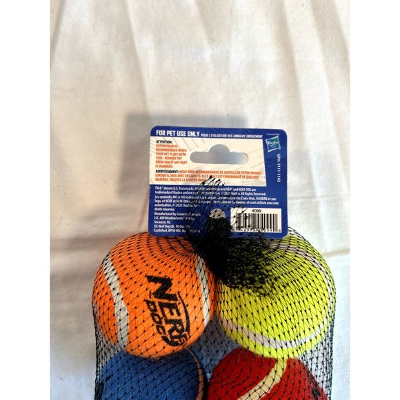 NERF Squeaker Tennis Ball 4-Pack Multicolor NWT - Picture 4 of 4